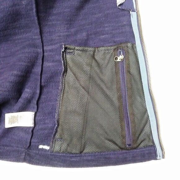 EXOFFICIO Calluna Fleece Vest Mockneck Zip Snap Outdoors Moisture Wicking Purple - Picture 6 of 7